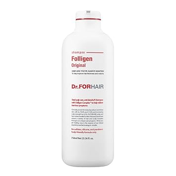 Dr.FORHAIR] Folligen Shampoo (750 ml/25.36 fl.oz) Biotin for Relieving Hair Loss, Hair Loss Prevention [Paraben FREE, Silicone FREE, Sulfate FREE]