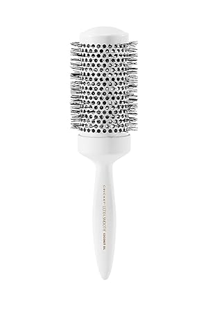 Cricket Ultra Smooth Coconut 2” Thermal Ceramic Barrel Hair Brush Anti-Static Heat-Resistant Hairbrush for Blow Drying, Curling and Styling All Hair Type White