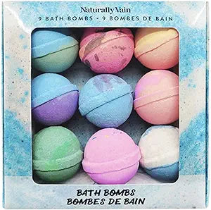 Naturally Vain Bath Bomb Set, Handmade, Non-Staining, Sulfate-Free, Natural Luxury Bath Fizzies, Aromatherapy Spa Gift Set, Assorted Scents,