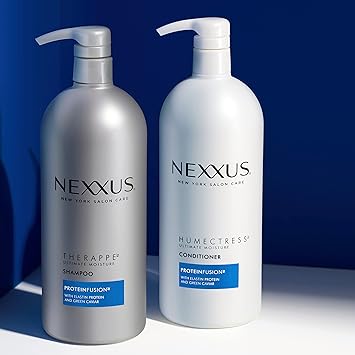 Nexxus Shampoo and Conditioner Therappe Humectress (Set of 2)for Dry Hair Silicone-Free, Moisturizing Caviar Complex and Elastin Protein 33.8 oz