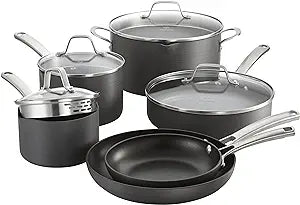 Calphalon Classic Nonstick Cookware Set, 10-piece, Grey (1945597)