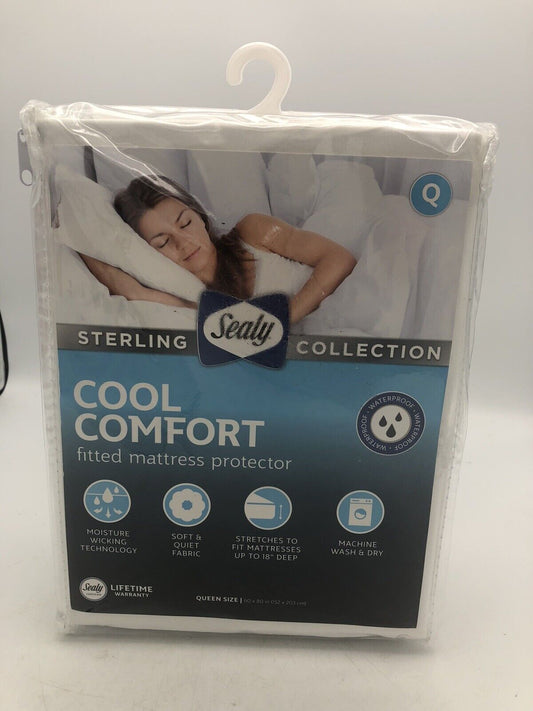 Sealy Sterling Collection Cool Comfort Queen Fitted Mattress Protector