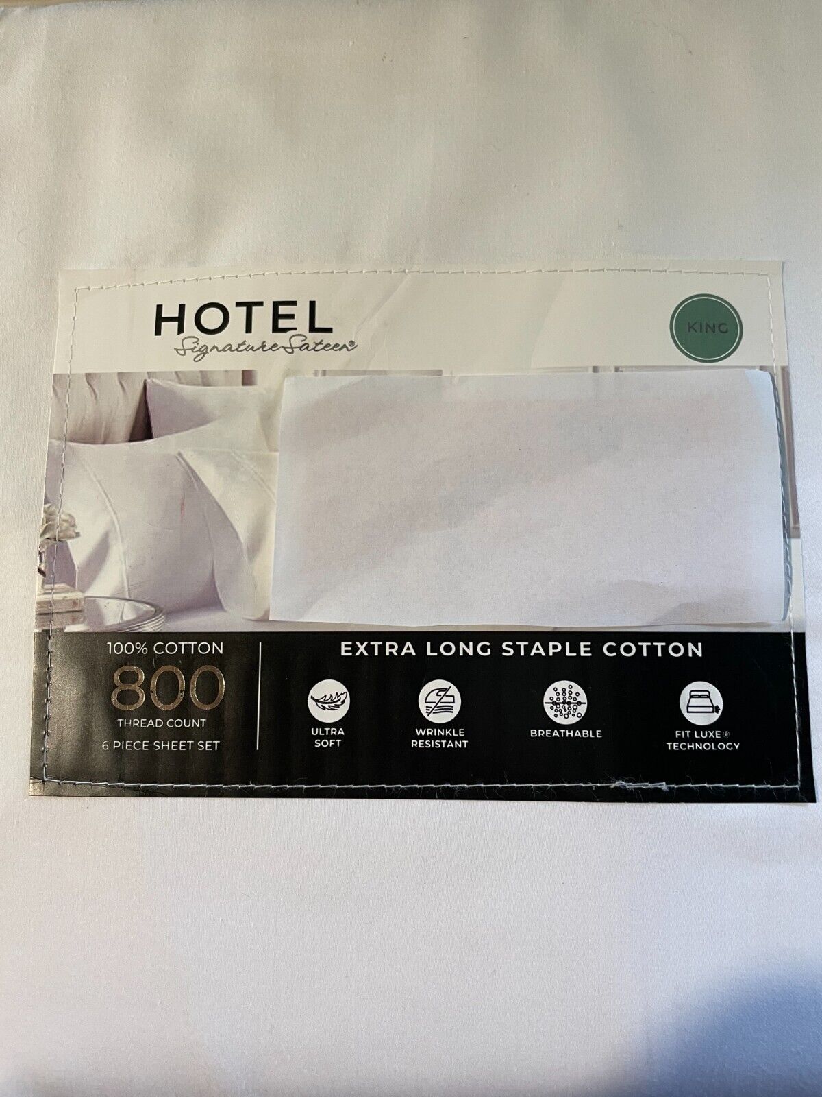 Hotel Signature Sateen 800 TC EX Long Staple Cotton King Sheet Set 6 piece White