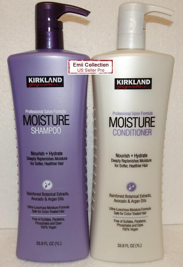 Kirkland Signature Salon Formula Moisture Shampoo & Conditioner 33.8oz 2 Bottles