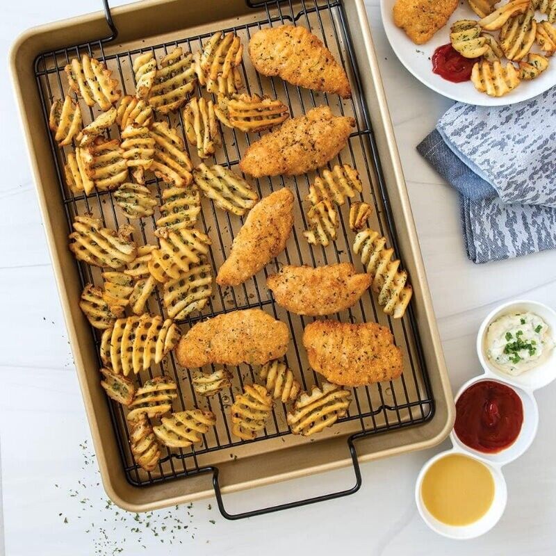 Nordic Ware High-Sided Oven Crisp Baking Tray Nonstick Bakeware Half Sheet