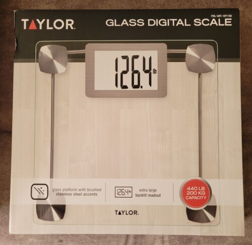 Taylor Digital Glass Bathroom Scale with Backlit Display 440lb 200kg capacity