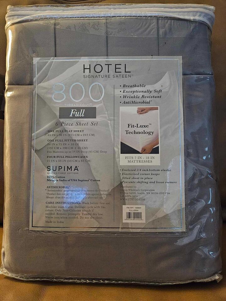 Hotel Signature Sateen 800 TC Full 6 Piece Sheet Set