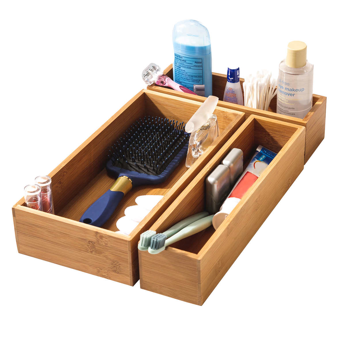 Seville Classics 10-piece Bamboo Storage Box Organizer Set