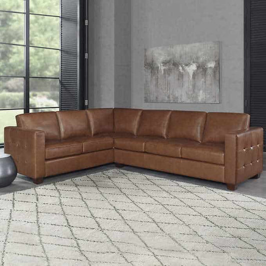 Kylie 2-piece Brown Leather Sectional