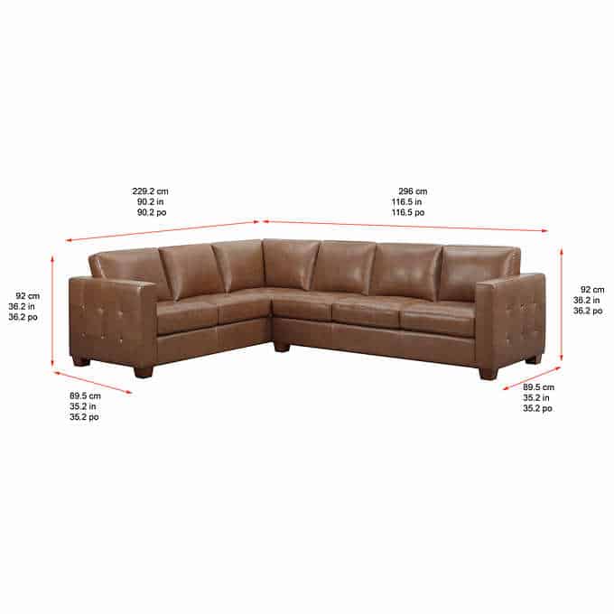 Kylie 2-piece Brown Leather Sectional