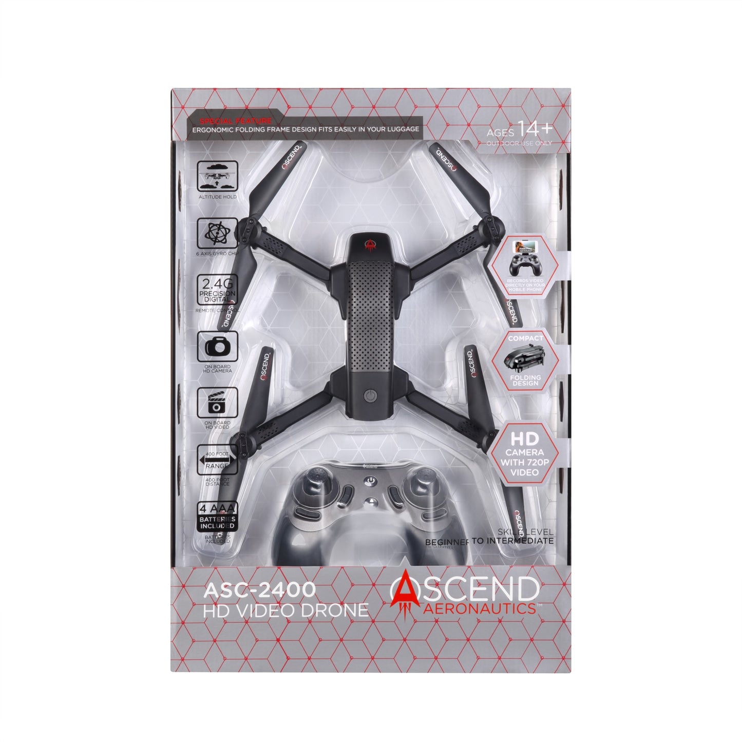 Ascend Aeronautics ASC-2400 720P HD Video Drone