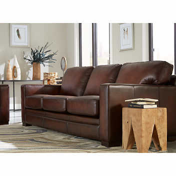 Luca 2-piece Top Grain Leather Set - Sofa, Chair