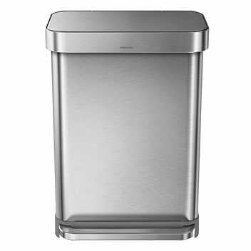 Simplehuman 55L Rectangular Step Can & 4.5L Round Step Can 2pc