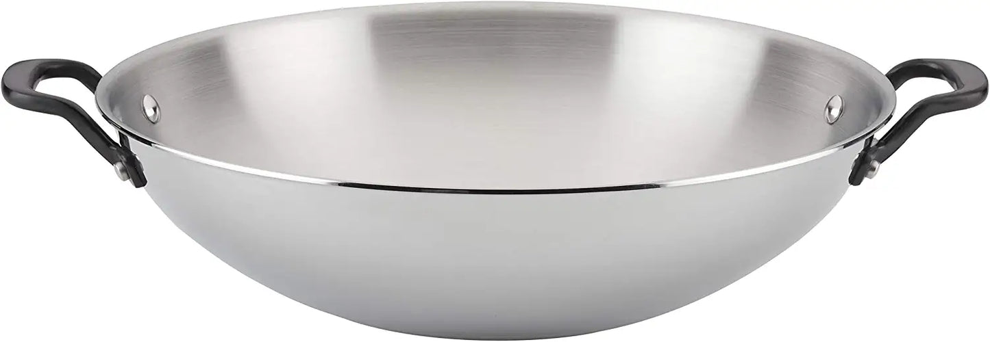 KitchenAid 5-Ply Clad Polished Stainless Steel Wok,15 Inch